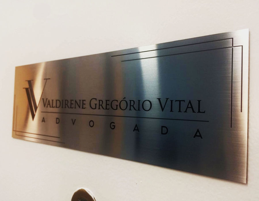 Placa Arquitetônica em Inox Escovado
