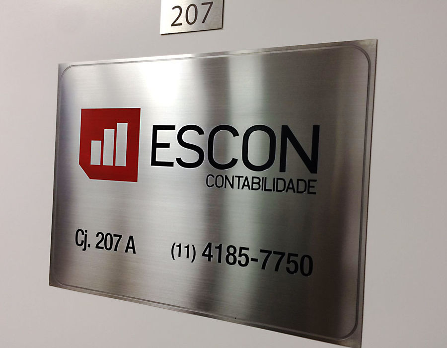 Placa de Recepção em Inox